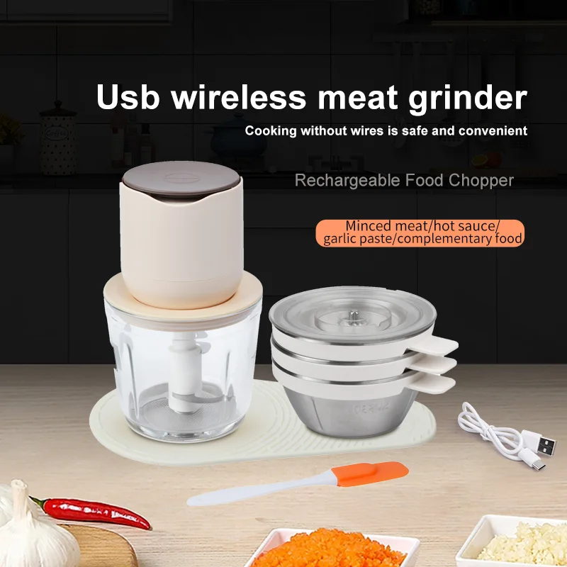 FP212SS USB Charging Mini Food Processor main product photo for RFQ review