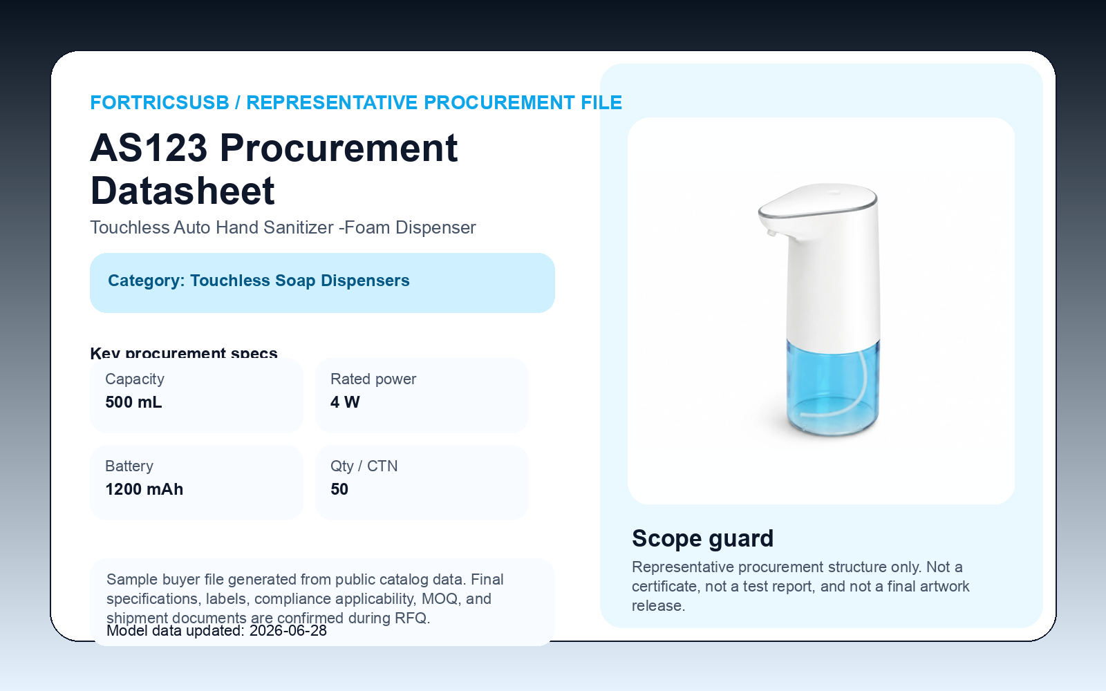 AS123 procurement datasheet cover preview